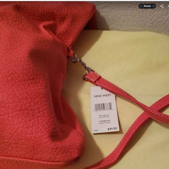 NINE WEST Deep orange Faux Leather Cross-body Shoulder Bag Purse Clutch … - Picture 3 of 6